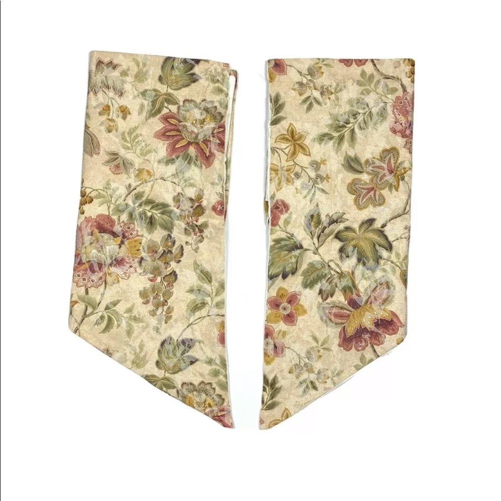 2 Custom Luxury Valances Curtains Beige Floral